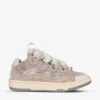 Lanvin Curb Lace-up Leather, Suede And Mesh Low-top Trainers