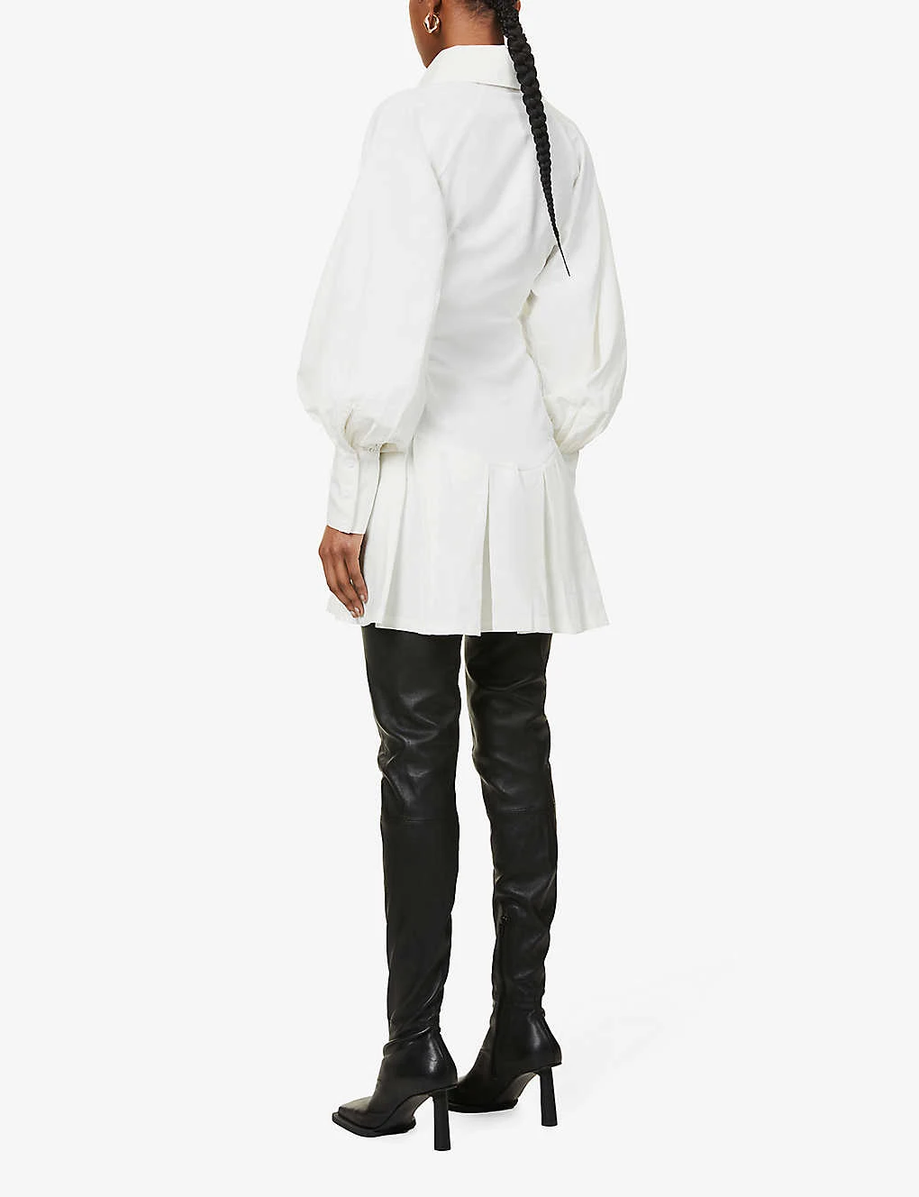 Oversized-collar Crepe Mini Dress - Image 4