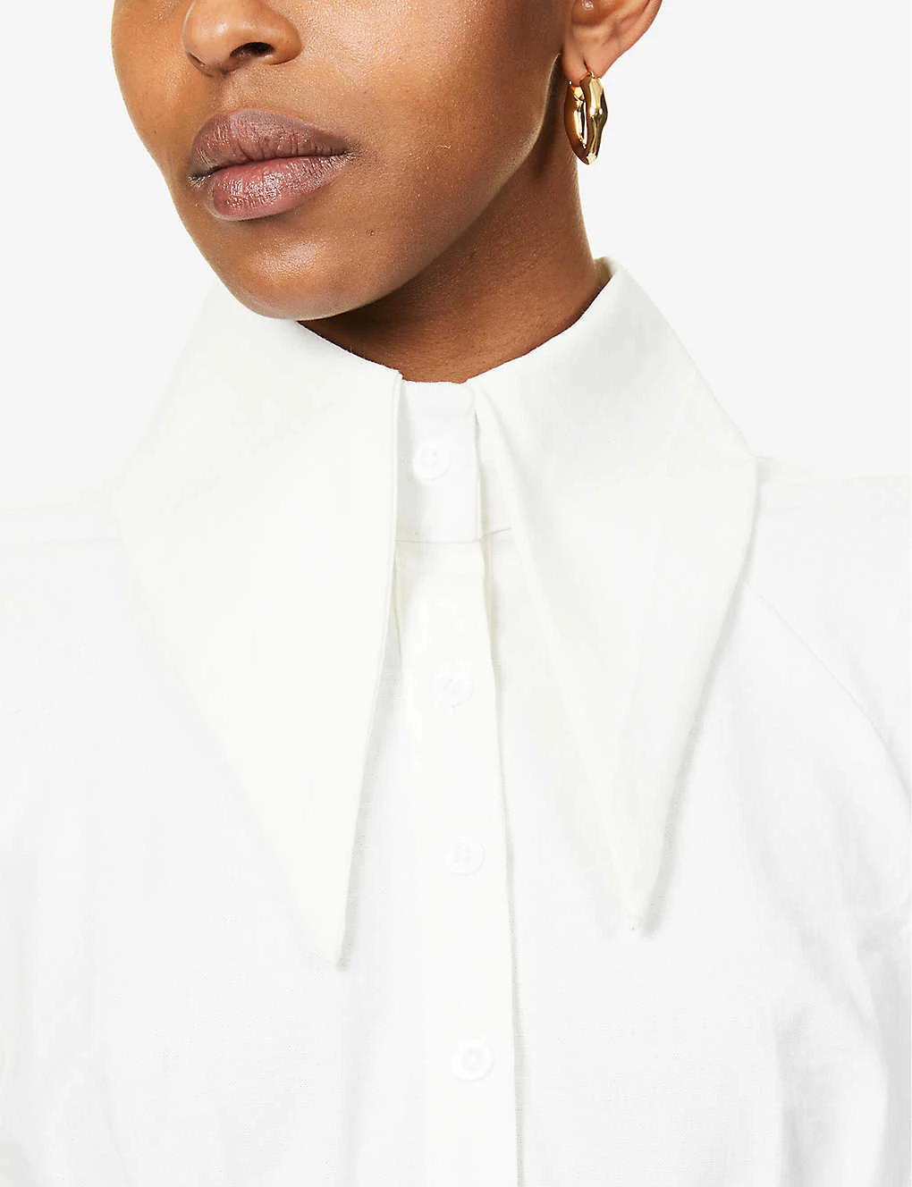 Oversized-collar Crepe Mini Dress - Image 5