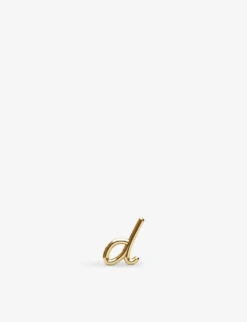 Love Letter D Initial 18ct Yellow Gold Single Stud Earring