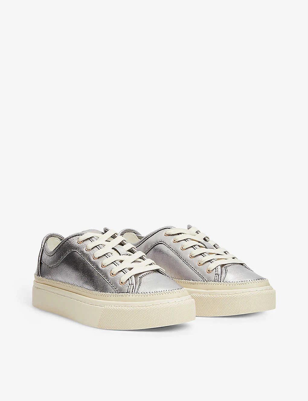 AllSaints Milla Chunky-sole Leather And Canvas Trainers - Image 3