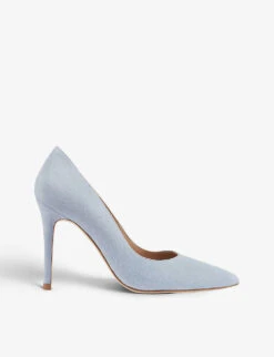 Fern Pointed Suede Court Shoes