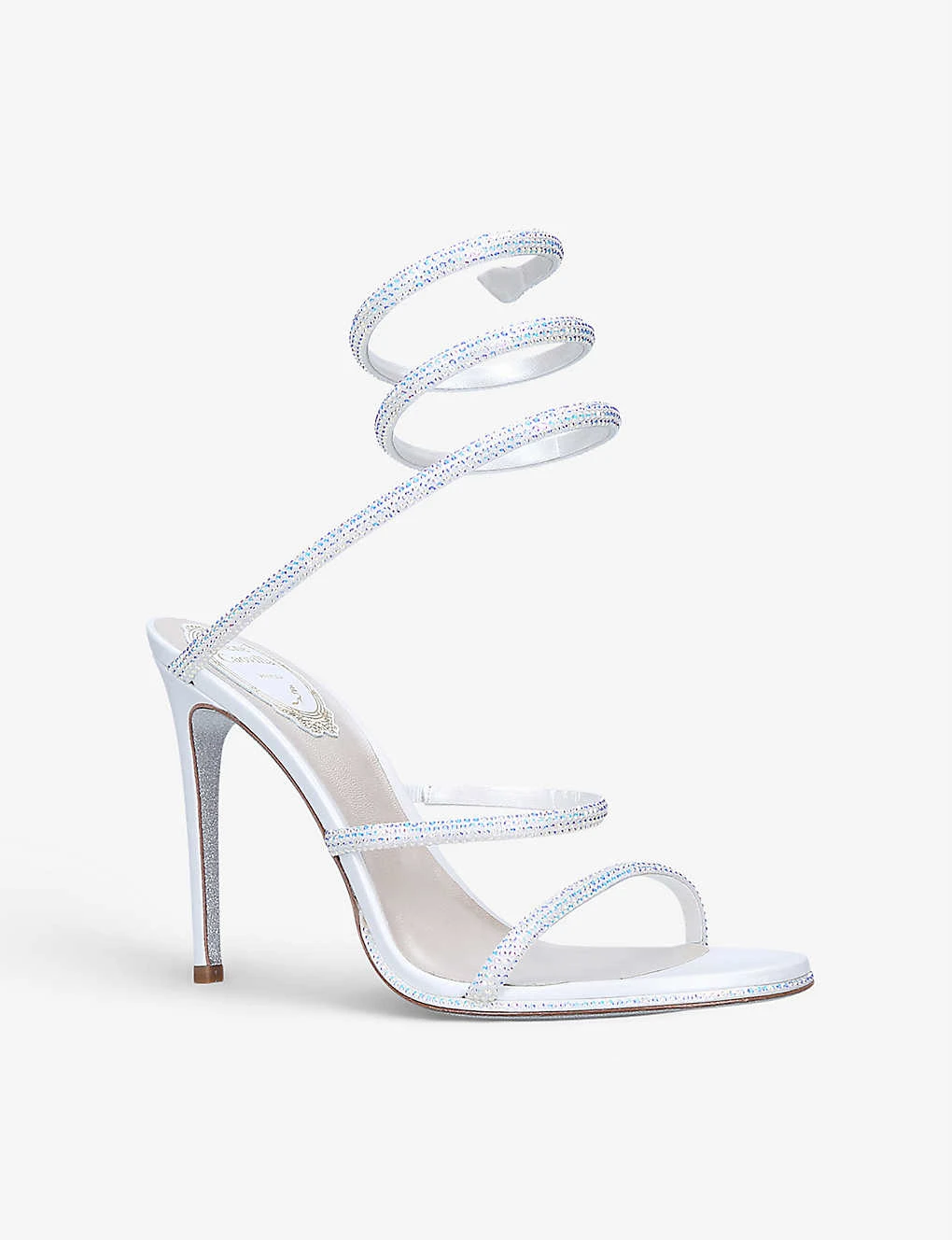 Cleo Crystal-embellished Leather Heeled Sandals - Image 3