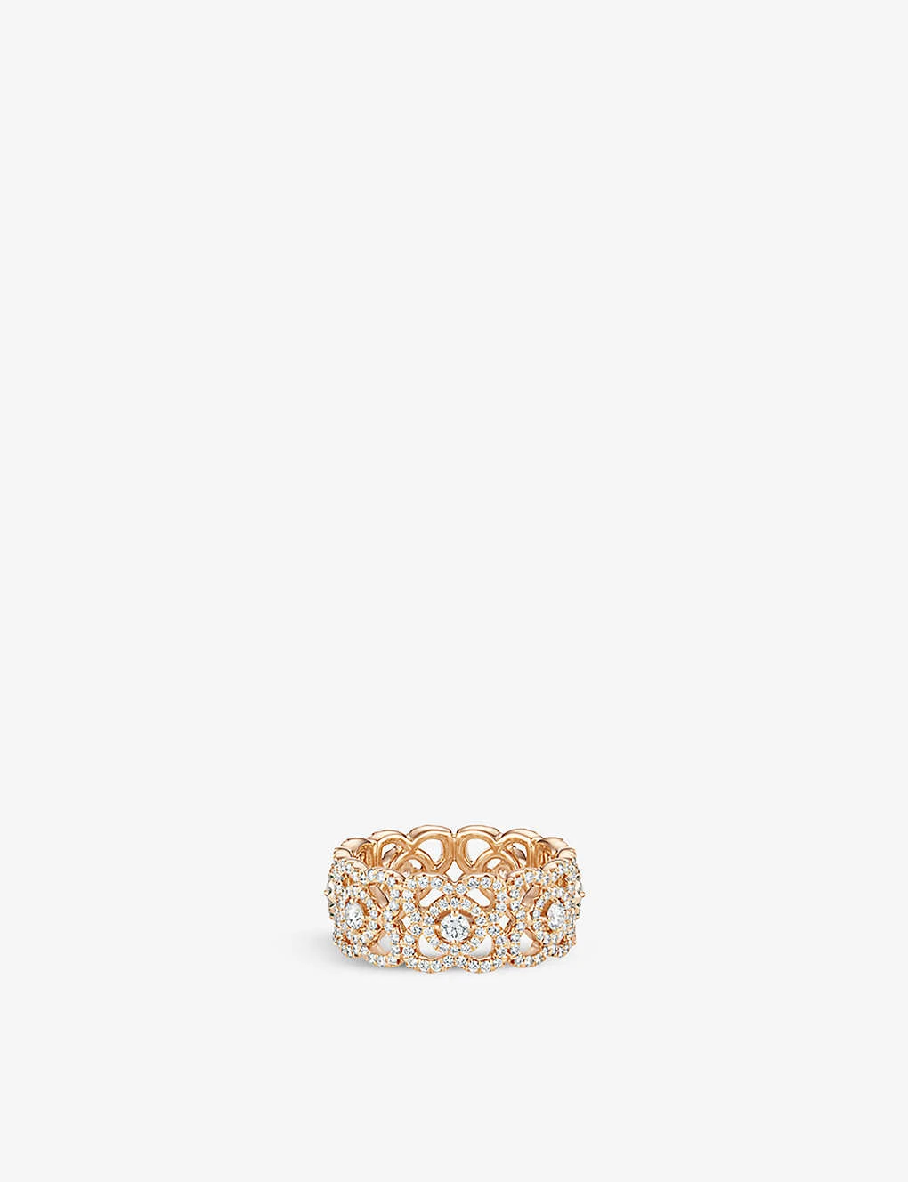 Enchanted Lotus 18ct Rose-gold And 0.32ct Round-cut Diamond Ring