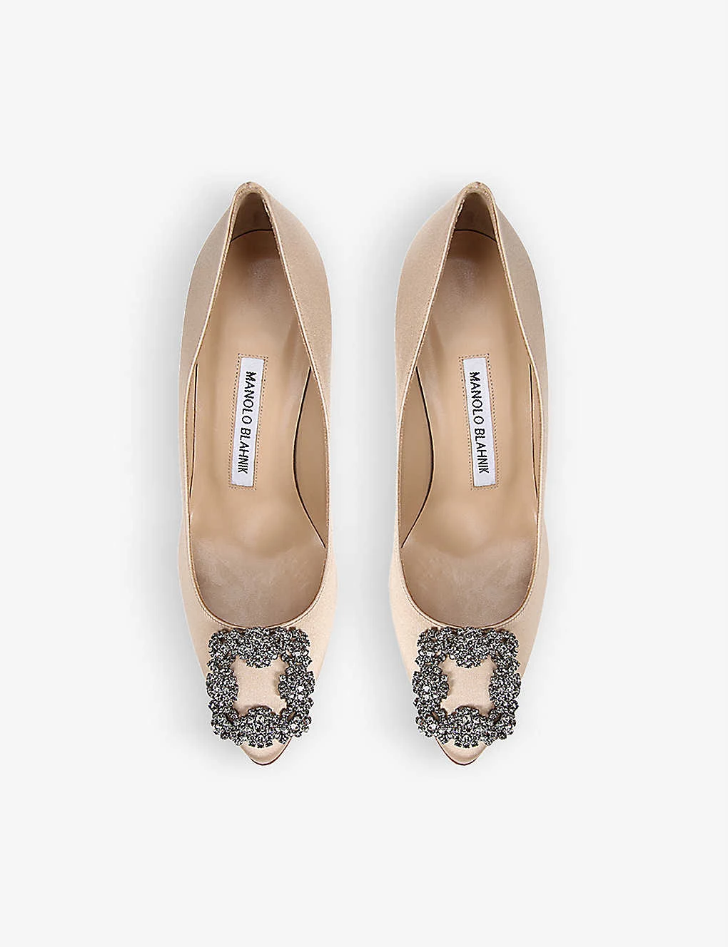 Manolo Blahnik Hangisi 90 Crystal-embellished Satin Courts - Image 2