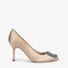 Manolo Blahnik Hangisi 90 Crystal-embellished Satin Courts