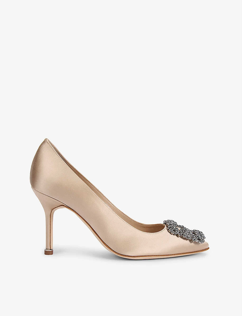 Manolo Blahnik Hangisi 90 Crystal-embellished Satin Courts