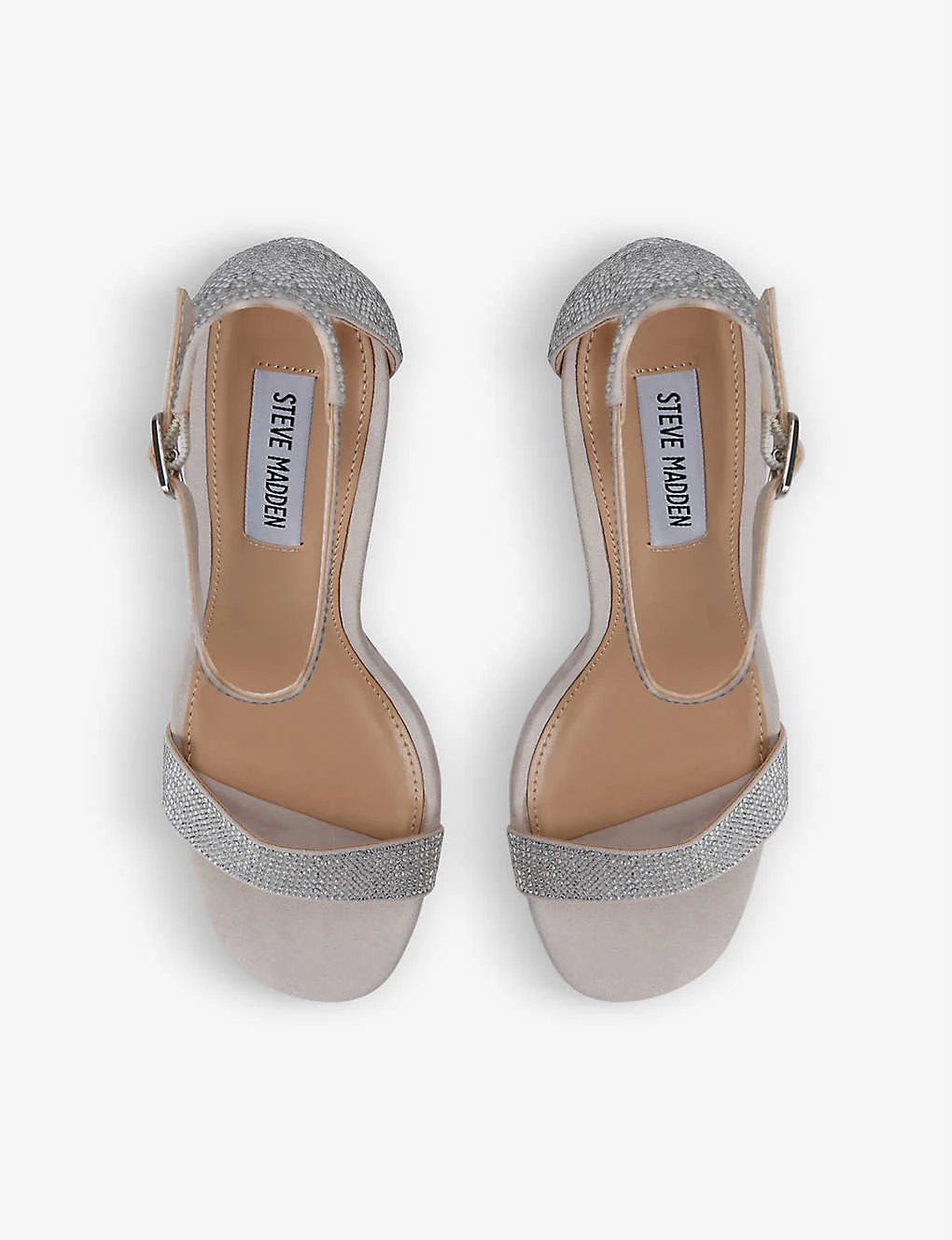 Steve Madden Illumine Crystal-embossed Faux-suede Heeled Sandals - Image 2