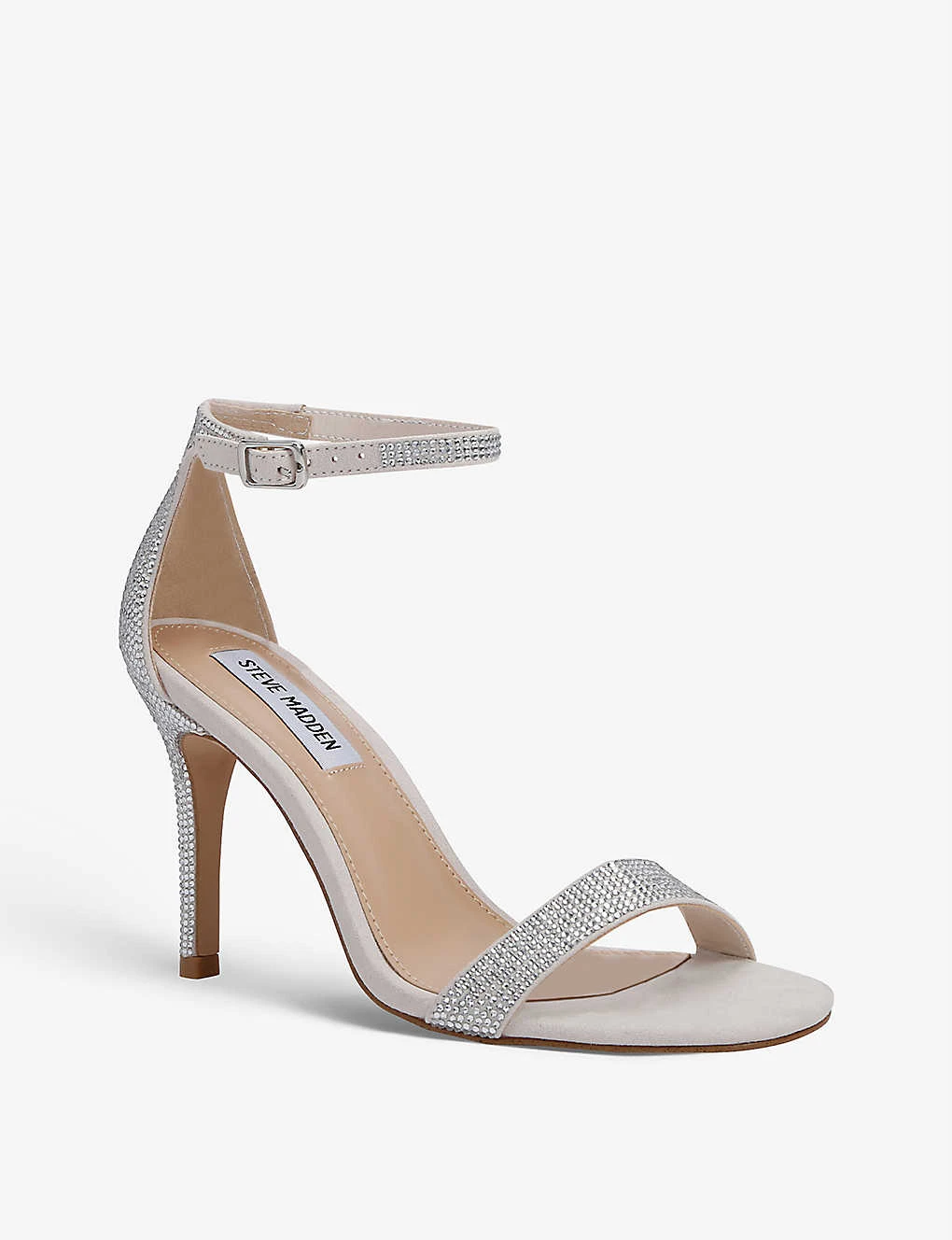 Steve Madden Illumine Crystal-embossed Faux-suede Heeled Sandals - Image 3