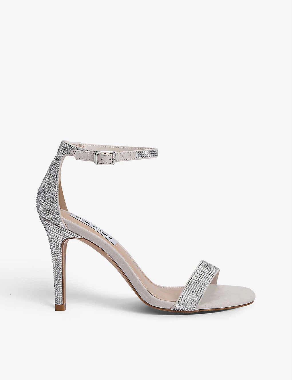 Steve Madden Illumine Crystal-embossed Faux-suede Heeled Sandals