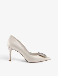Dune Bellissima Crystal-embellished Satin Court Heels
