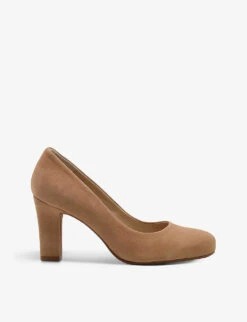 Dune Ashen Round-toe Suede Heels
