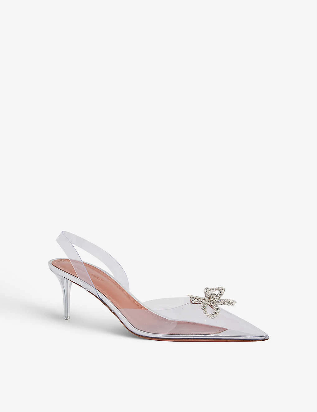 Amina Muaddi Rosie Glass Crystal-embellished PVC Slingback Courts - Image 3