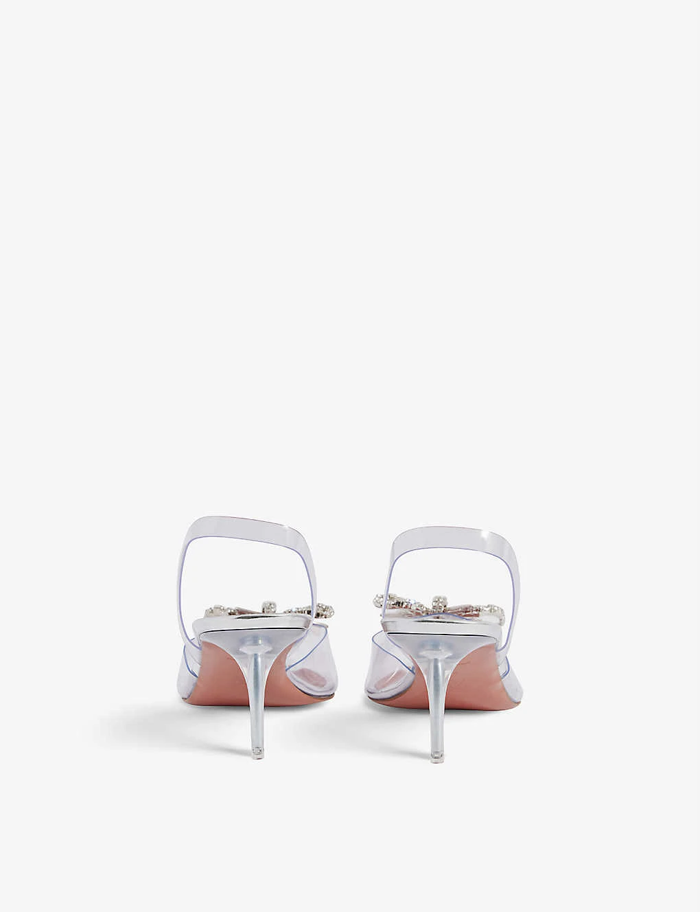 Amina Muaddi Rosie Glass Crystal-embellished PVC Slingback Courts - Image 4