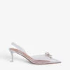 Amina Muaddi Rosie Glass Crystal-embellished PVC Slingback Courts