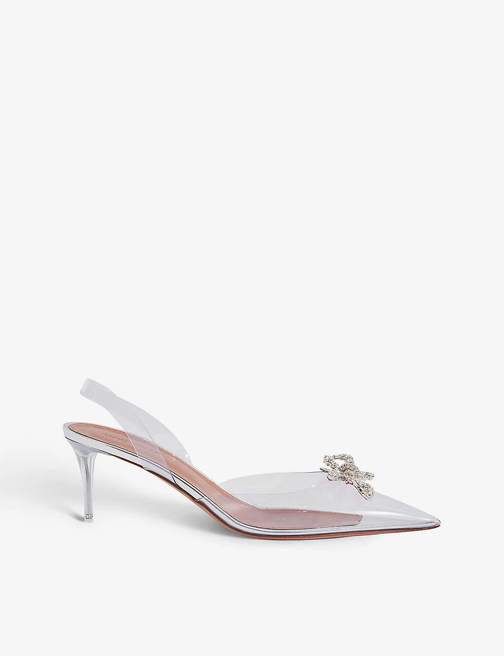 Amina Muaddi Rosie Glass Crystal-embellished PVC Slingback Courts