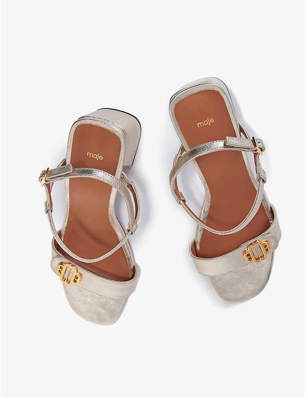 Maje Filomena Clover-logo Leather Sandals - Image 2