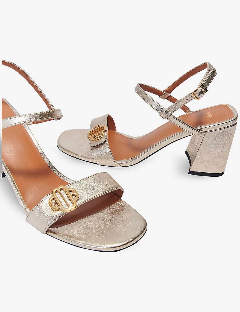 Maje Filomena Clover-logo Leather Sandals - Image 7