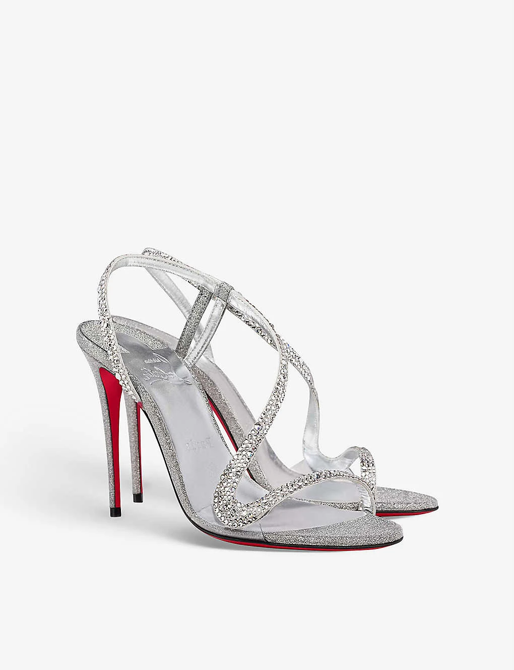 Christian Louboutin Rosalie Strass 100 Suede Heeled Sandals - Image 4