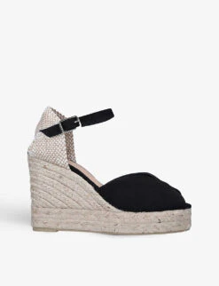 Castañer Bianca Open-toe Cotton-canvas Wedge Espadrilles