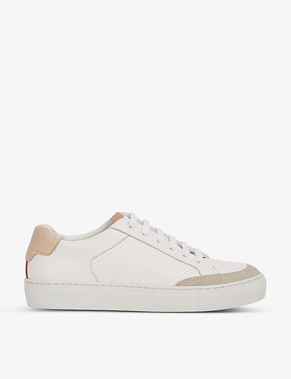 Reiss Ashley Panelled Perforated Leather Low-top Trainers