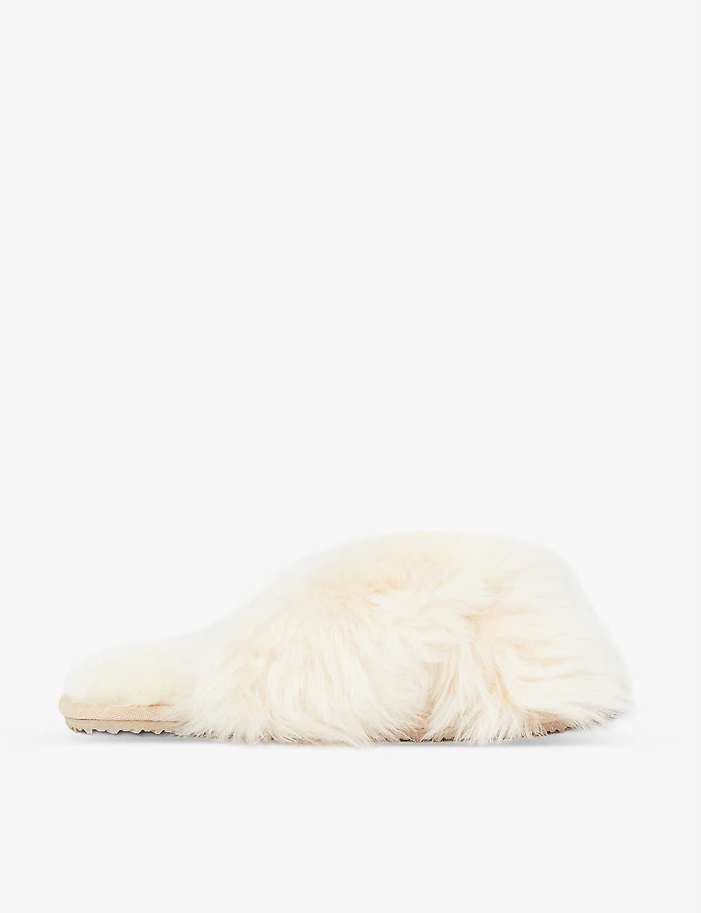 Crossover-strap Shearling Slippers