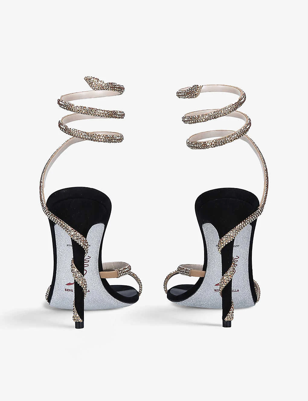 Cleo Crystal-embellished Leather Heeled Sandals - Image 2