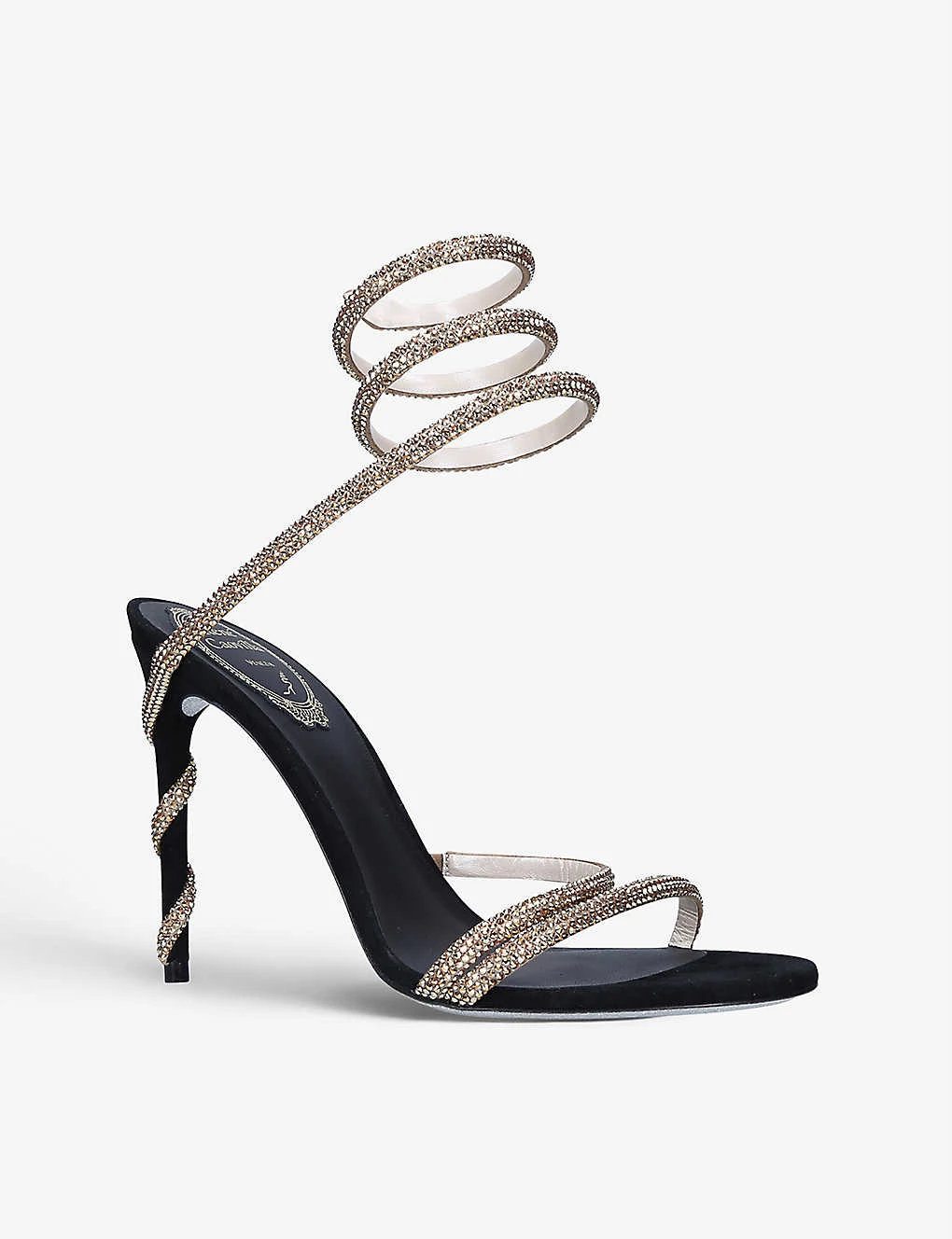Cleo Crystal-embellished Leather Heeled Sandals - Image 3