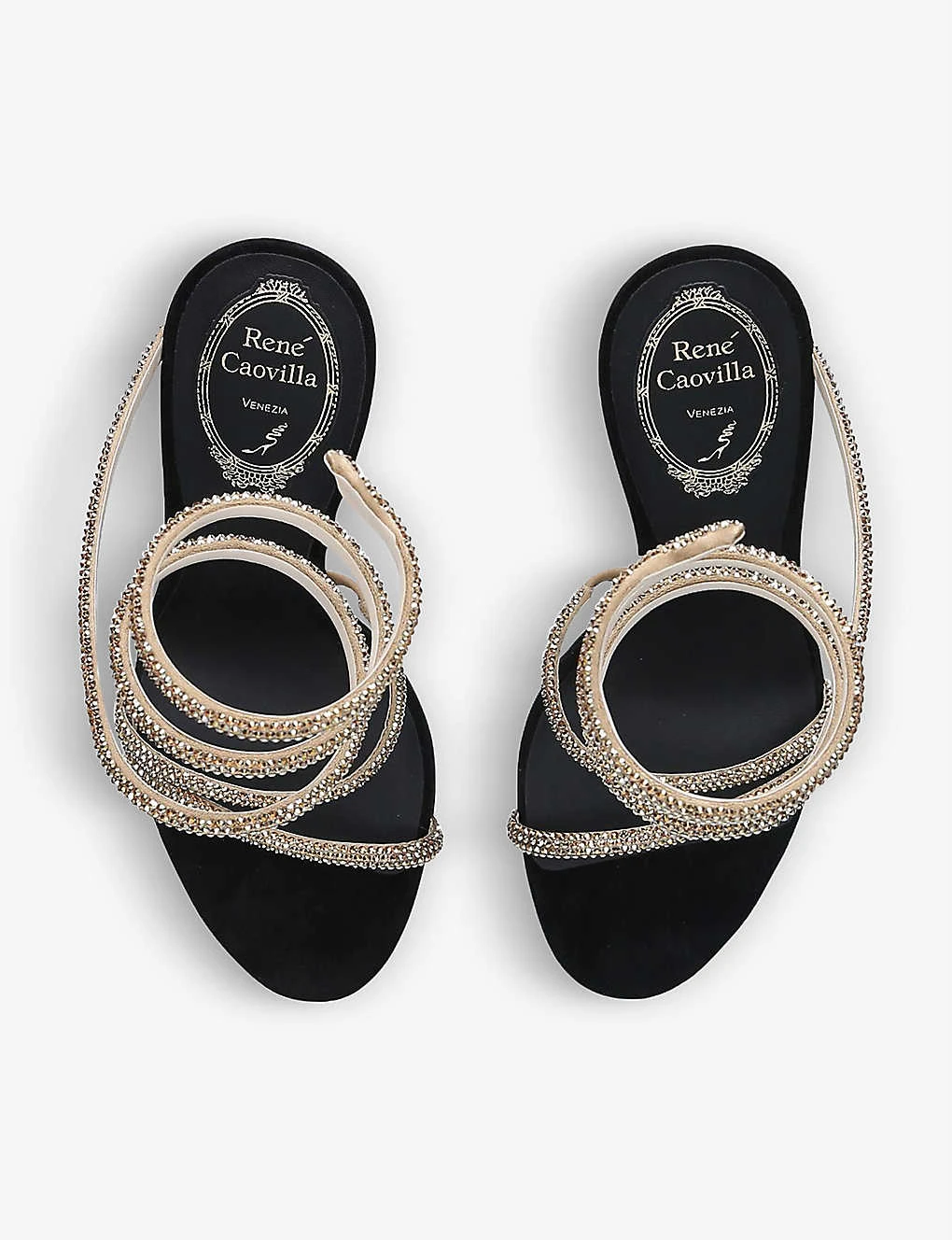 Cleo Crystal-embellished Leather Heeled Sandals - Image 4