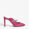 Kurt Geiger London Duke Crystal-embellished Satin Heeled Mules