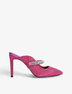 Kurt Geiger London Duke Crystal-embellished Satin Heeled Mules