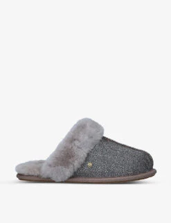 Ugg Caviar Scuffette II Textured Metallic Sheepskin Slippers