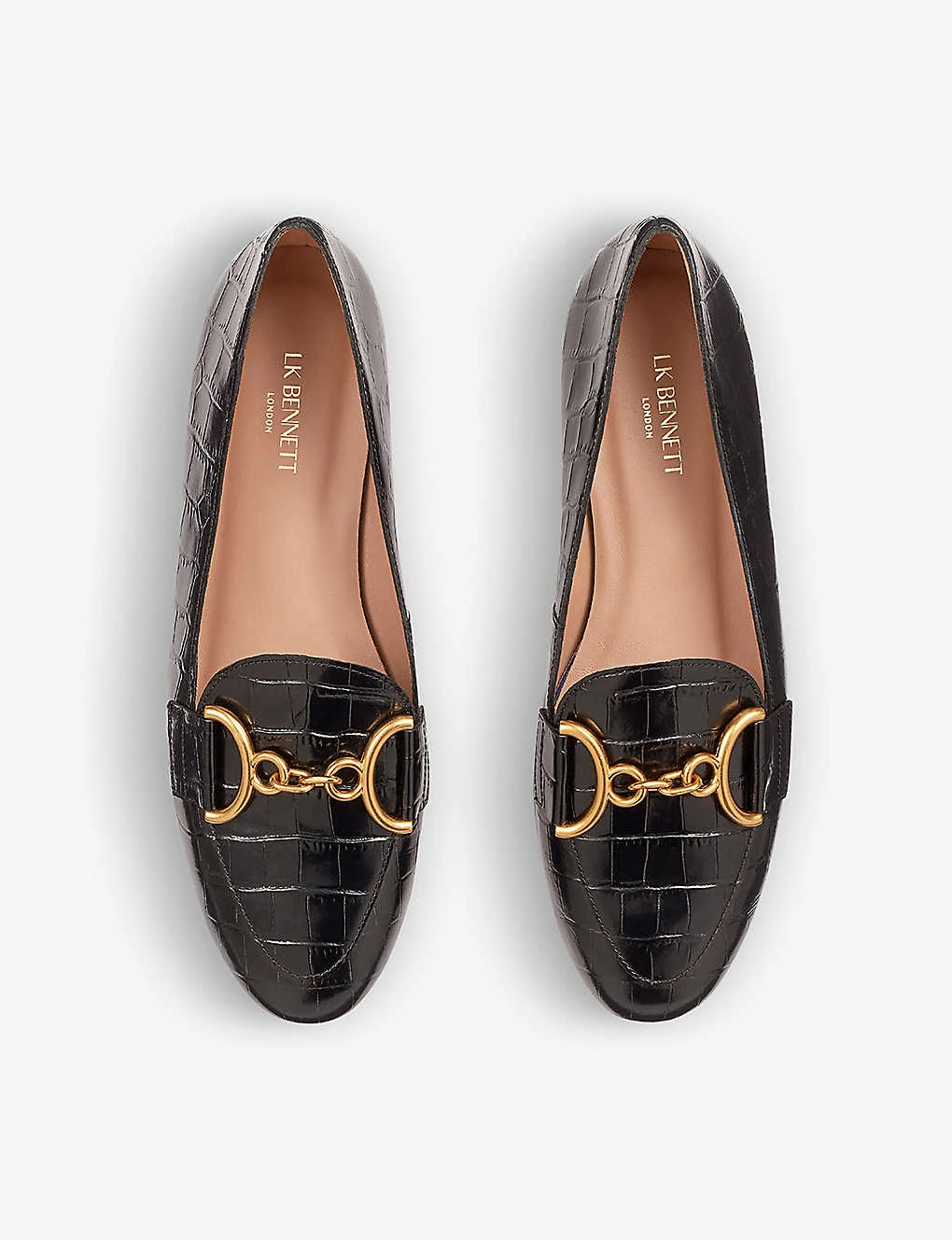 Daphne Croc-effect Snaffle-detail Leather Loafers - Image 2