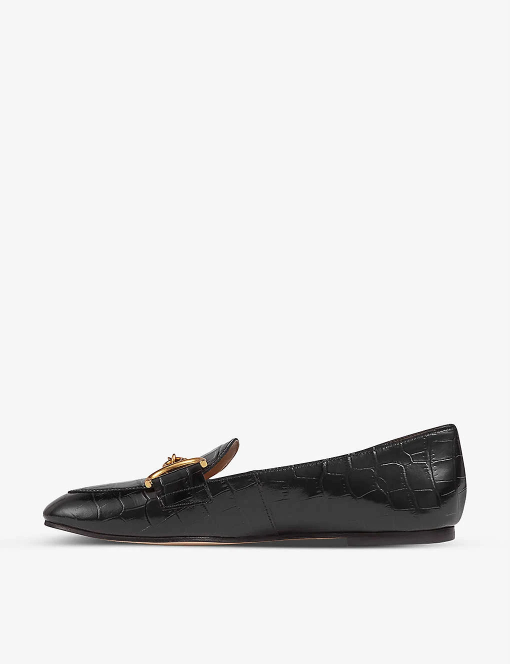 Daphne Croc-effect Snaffle-detail Leather Loafers - Image 3