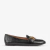 Daphne Croc-effect Snaffle-detail Leather Loafers