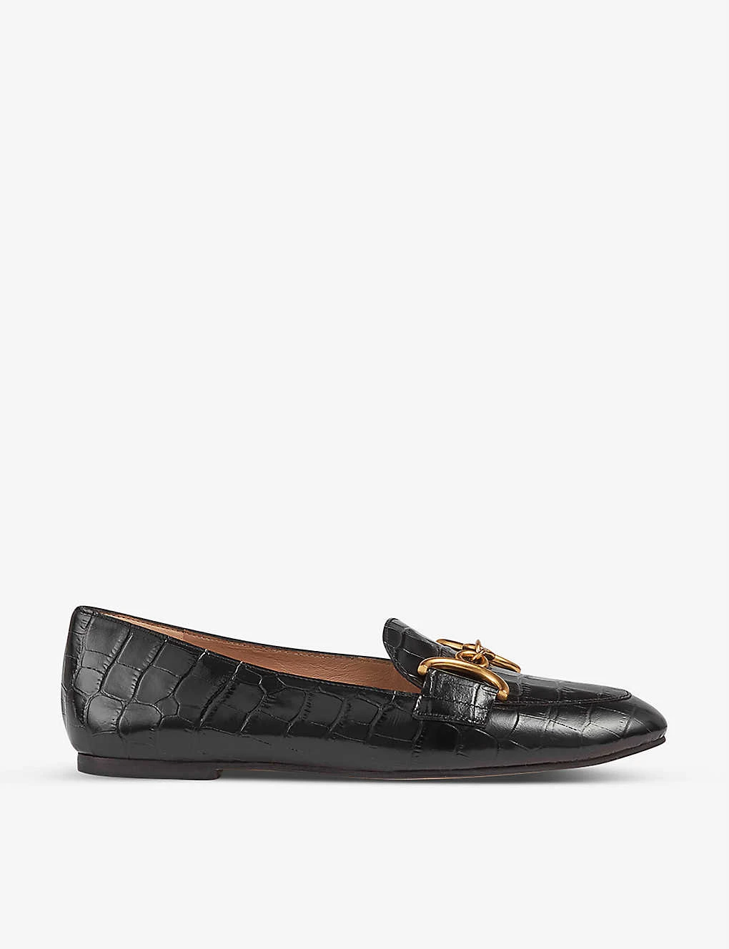 Daphne Croc-effect Snaffle-detail Leather Loafers
