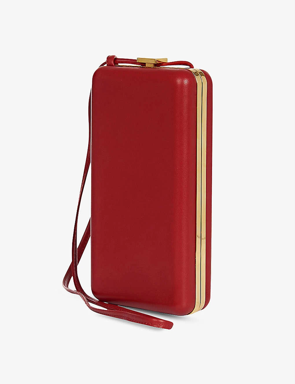 Sonia Petroff Lobster 24ct Yellow Gold-plated Brass And Swarovski Crystal-embellished Leather Clutch Bag - Image 2