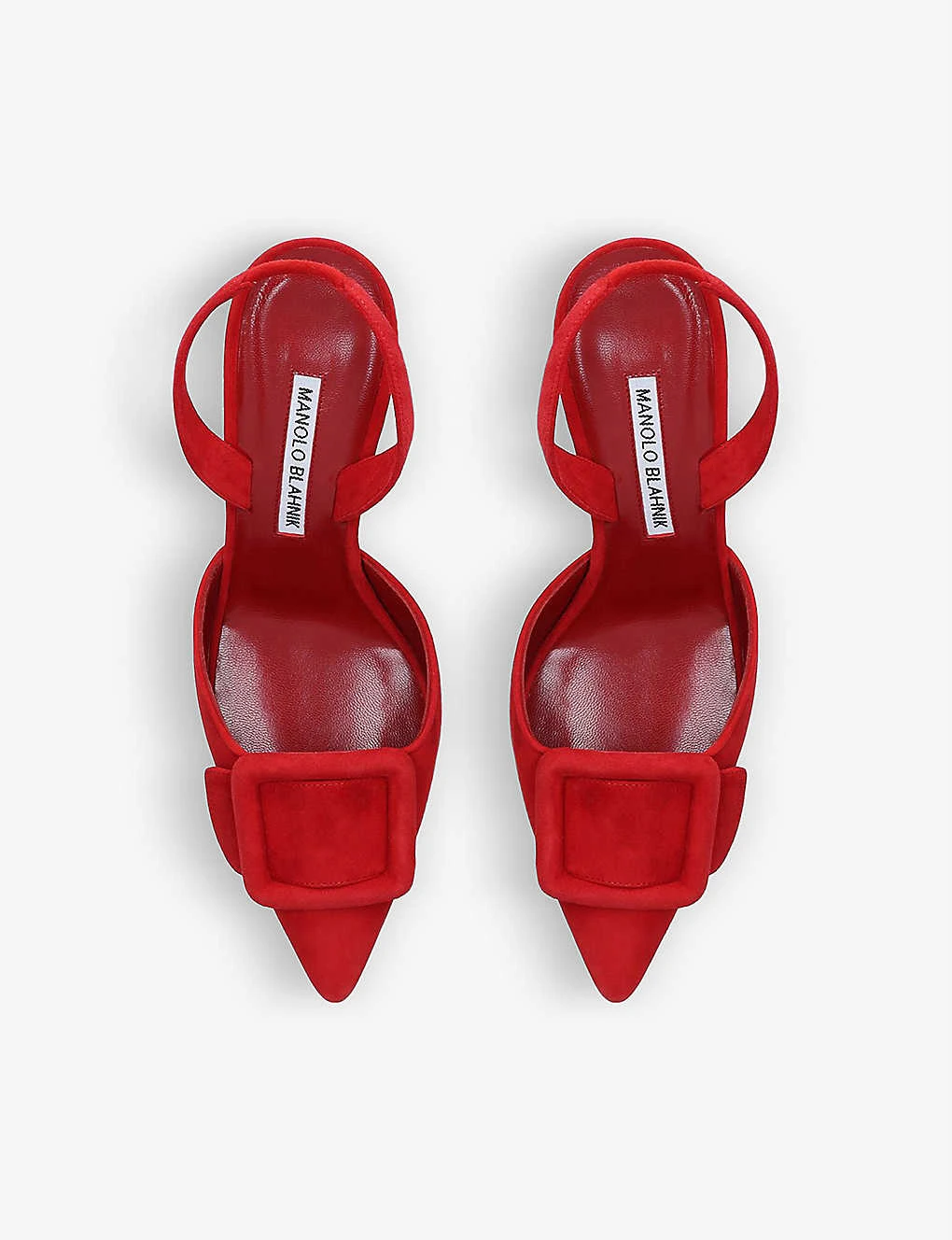 Manolo Blahnik Maysli Buckled Suede Slingback Courts - Image 2