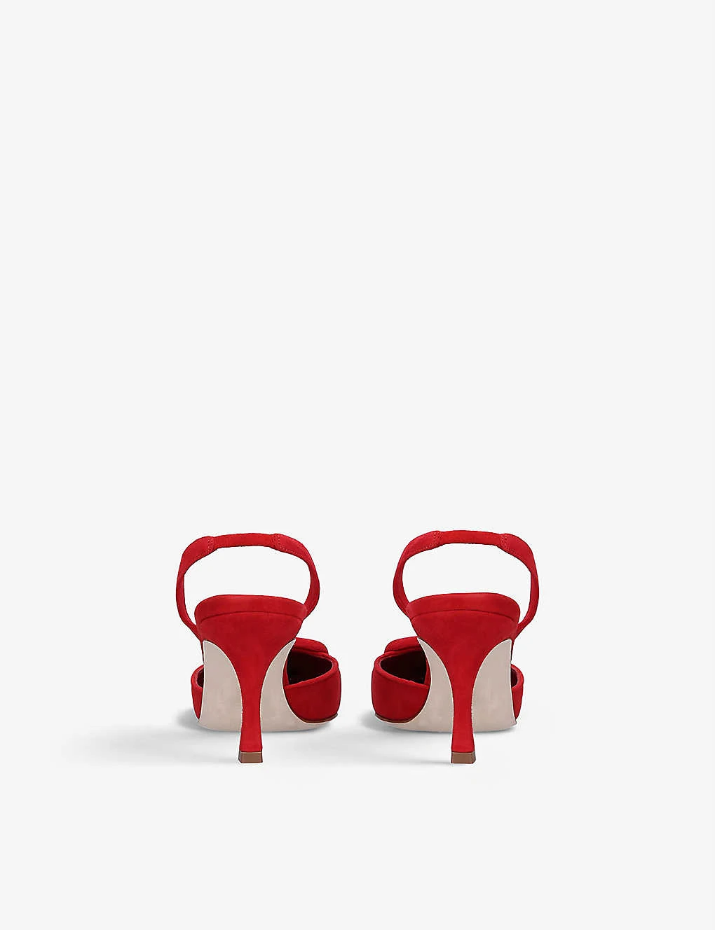 Manolo Blahnik Maysli Buckled Suede Slingback Courts - Image 4