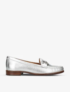 Click 2 Chain-embellished Leather Loafers
