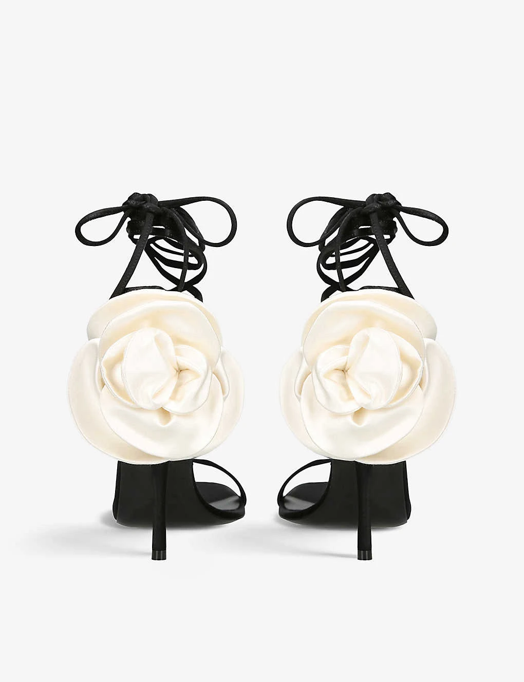 Magda Butrym Flower-appliqué Satin Heeled Sandals - Image 2