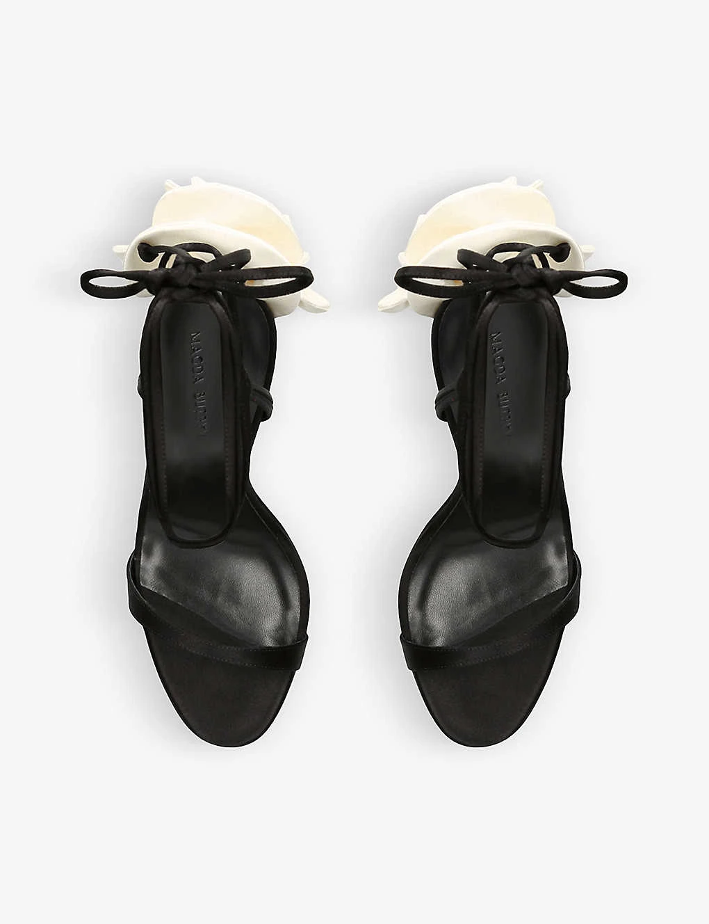 Magda Butrym Flower-appliqué Satin Heeled Sandals - Image 3