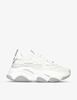 Steve Madden Possession Chunky-soled Mesh And Faux-leather Trainers