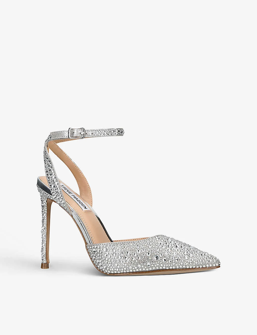 Steve Madden Revert Crystal-embellished Satin Heeled Sandals - Image 3