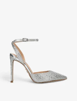 Steve Madden Revert Crystal-embellished Satin Heeled Sandals