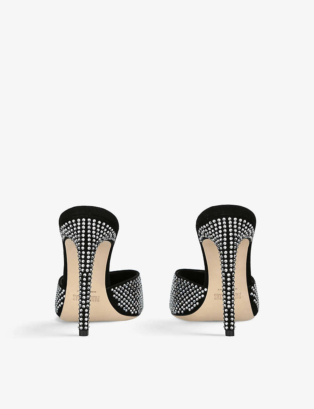 Paris Texas Holly Crystal-embellished Suede Heeled Mules - Image 4