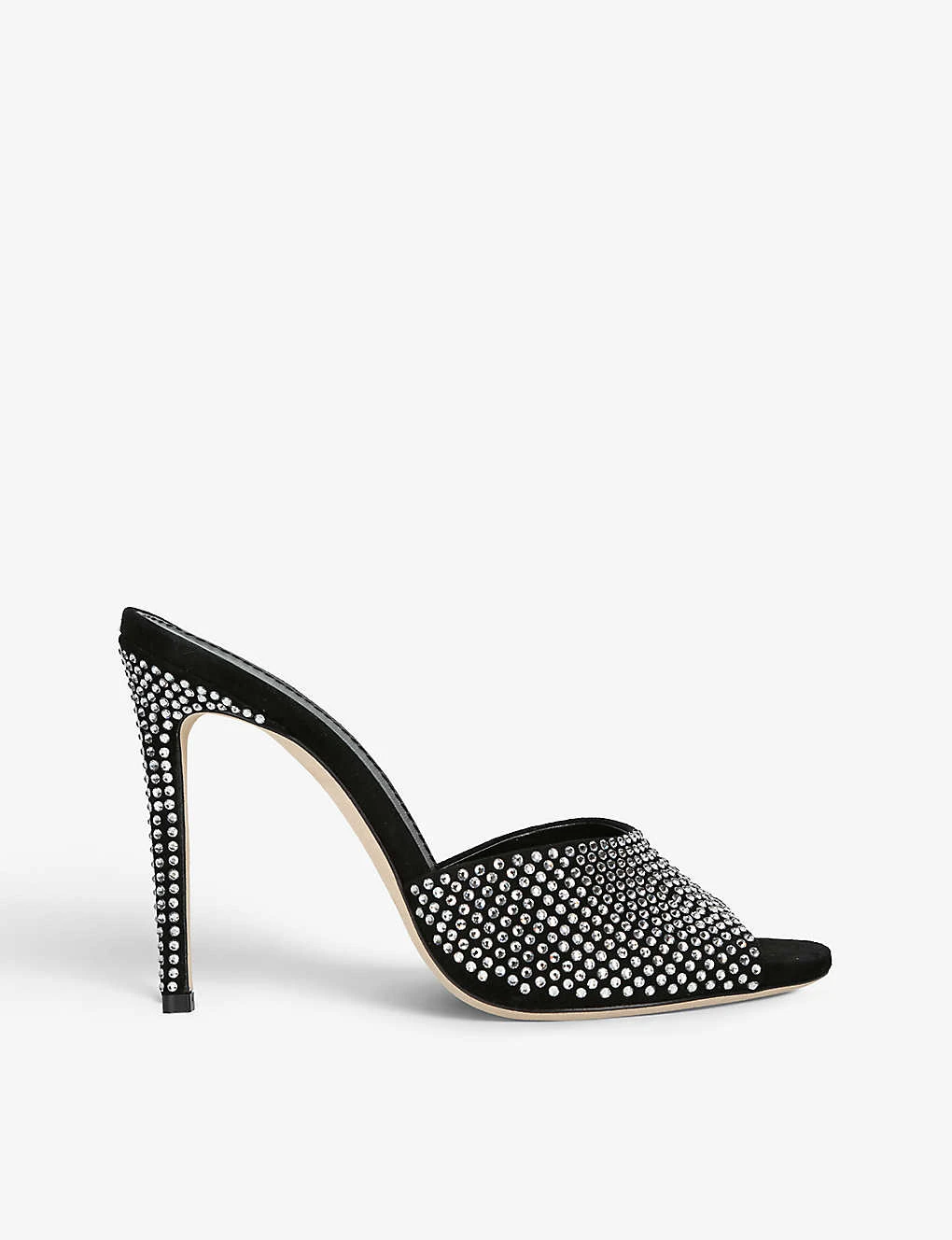 Paris Texas Holly Crystal-embellished Suede Heeled Mules
