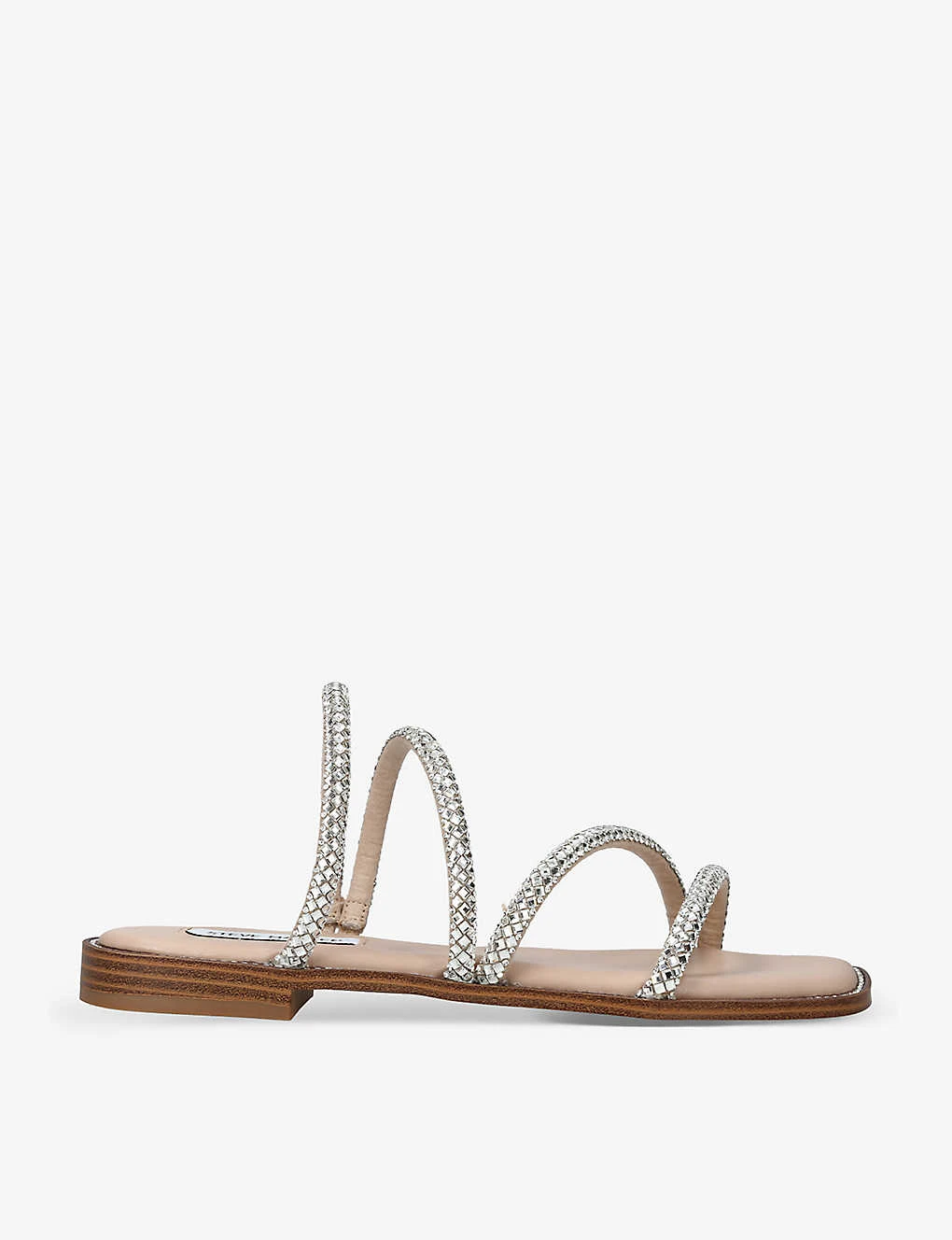Steve Madden Starie Rhinestone-embellished Faux-leather Sandals