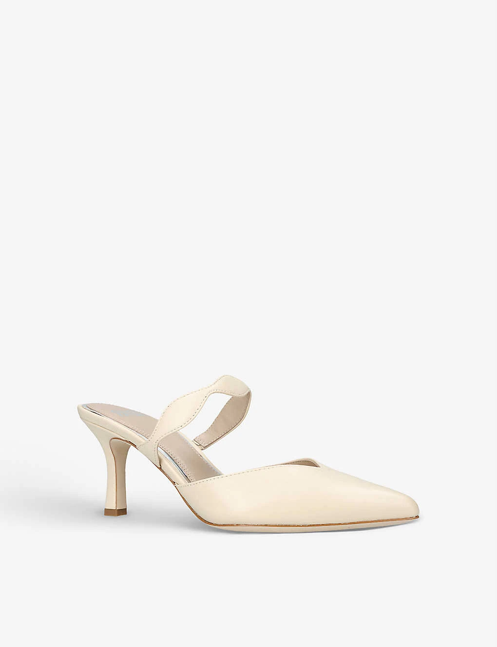 Paige Pia Pointed-toe Kitten-heel Leather Mules - Image 3