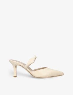 Paige Pia Pointed-toe Kitten-heel Leather Mules